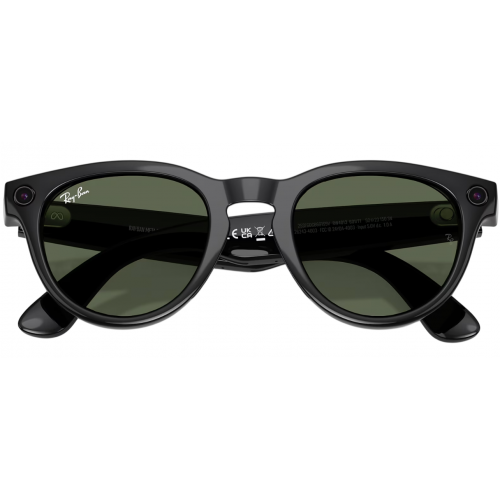 Умные очки Ray-Ban Meta* Headliner Gen 2 Shiny Black, Солнцезащитные линзы G-15 Green (RW4013), размер L
